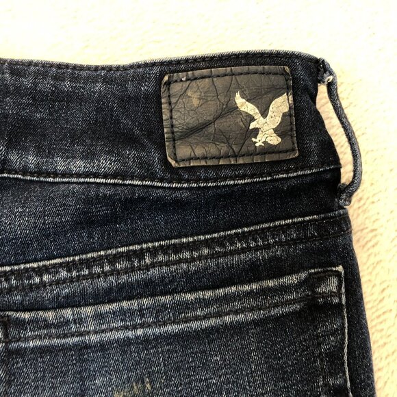 American Eagle Outfitters Womens Jeans Size 2 Artist Crop Destroyed Stretch Blue - Picture 13 of 16